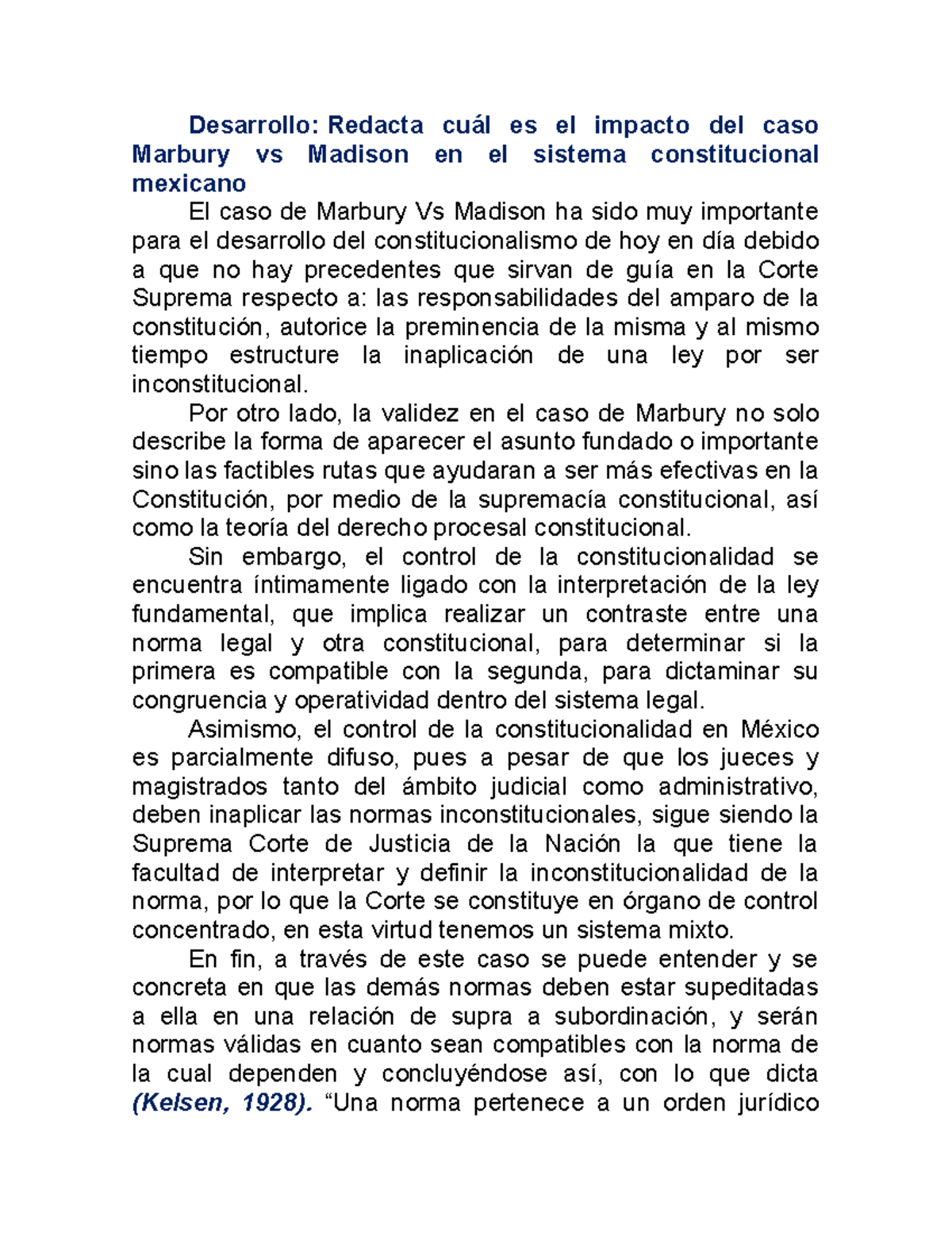 Marbury vs Madison - Por otro lado, la validez en el caso de Marbury no ...