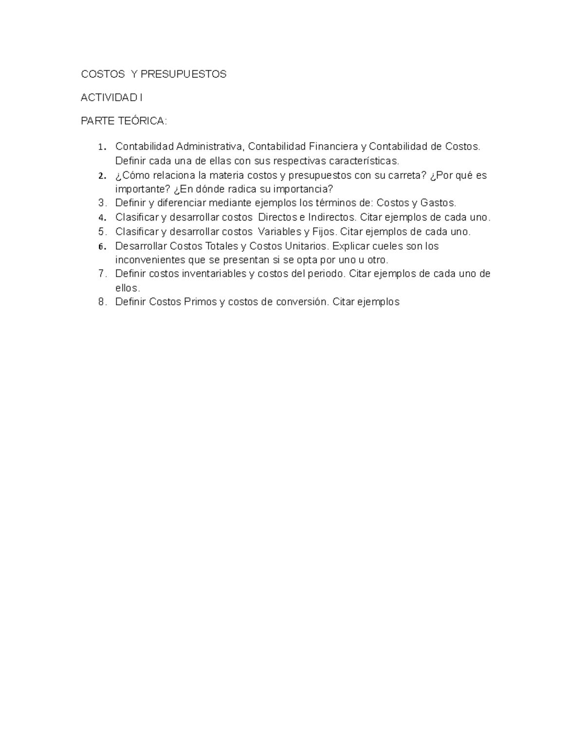 Actividad 1 Cy P 2021 - ejercicios - COSTOS Y PRESUPUESTOS ACTIVIDAD I ...