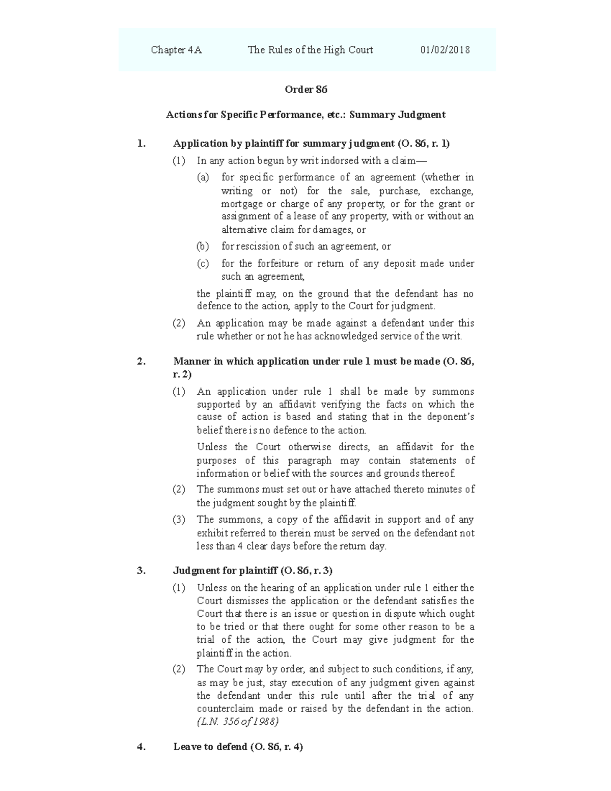 Cap+4A%2C+Order+86 - Good - Chapter 4A The Rules of the High Court 01 ...