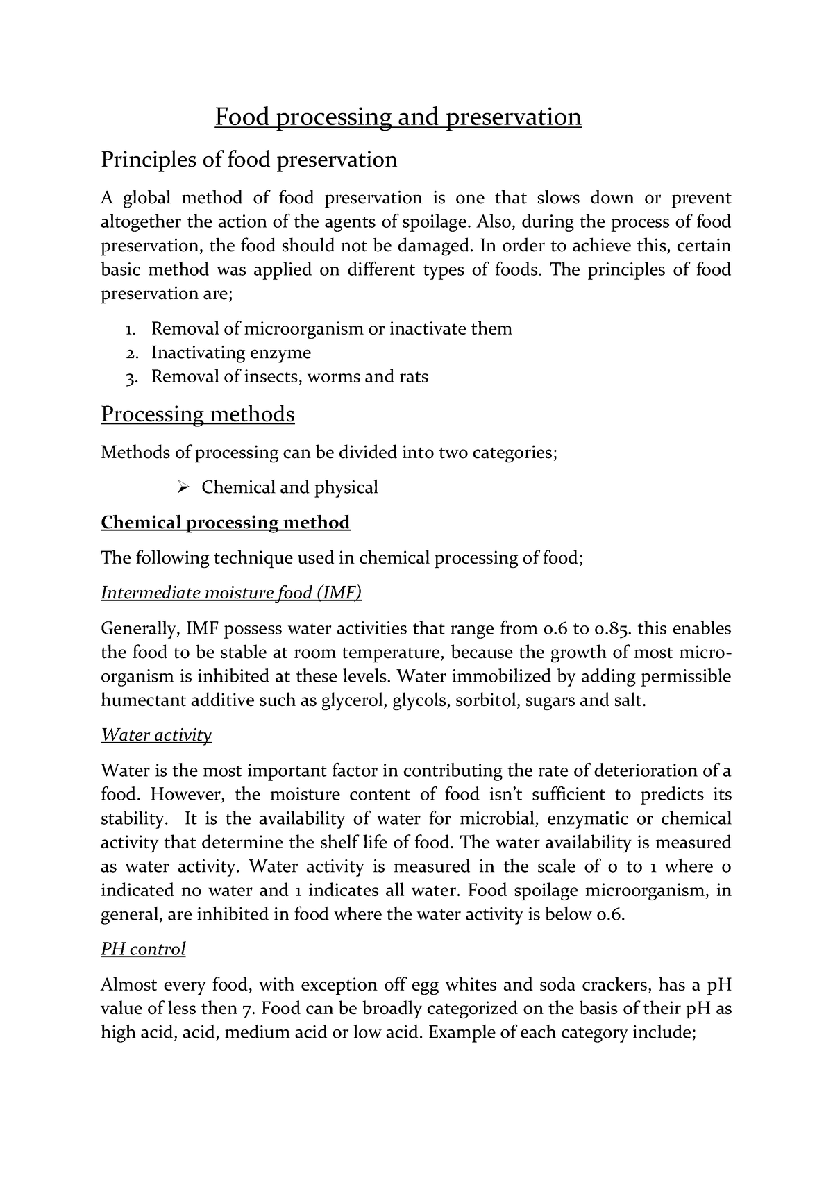 Food Science - Preservation Method Of Food - Food Processing And ...