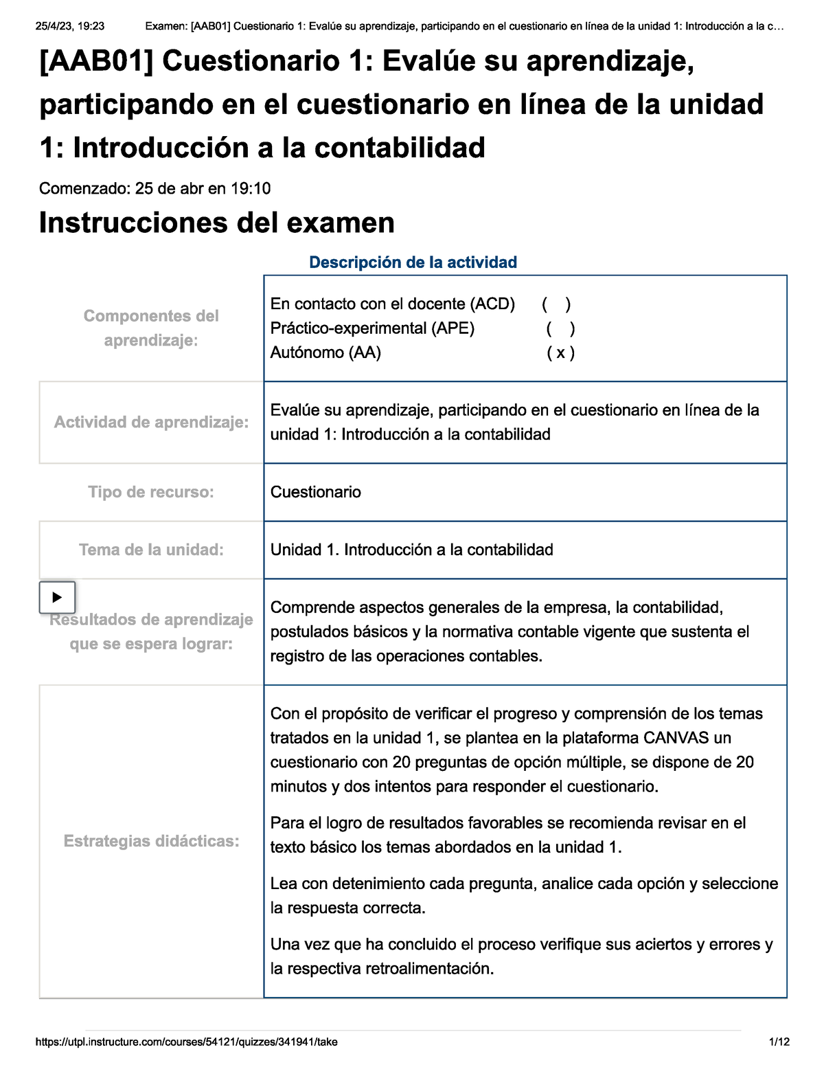 Fundamentos De La Contabilidad Cuestionario 1 - Fundamentos Matemáticos ...