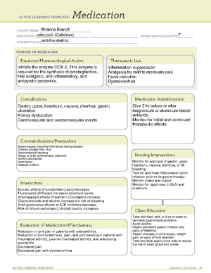 Drug card 4 - med surg - ACTIVE LEARNING TEMPLATES THERAPEUTIC ...