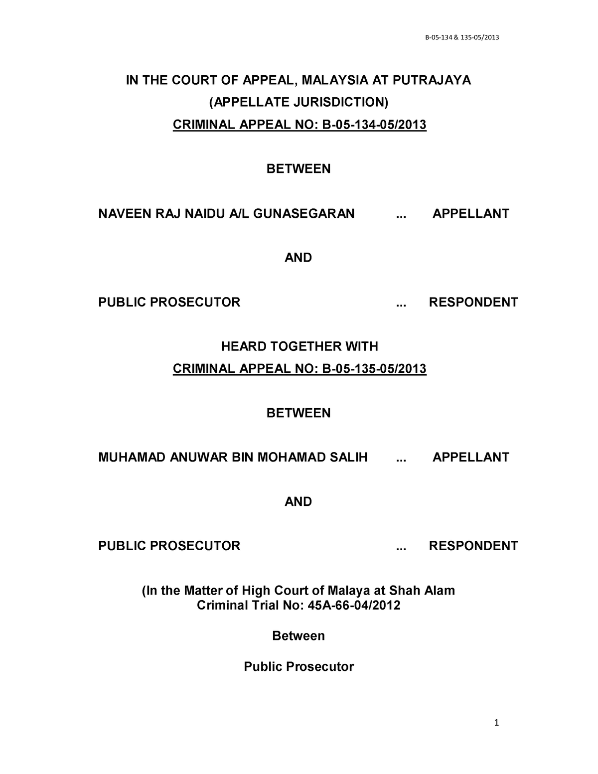 Example Of Analysis - IN THE COURT OF APPEAL, MALAYSIA AT PUTRAJAYA ...