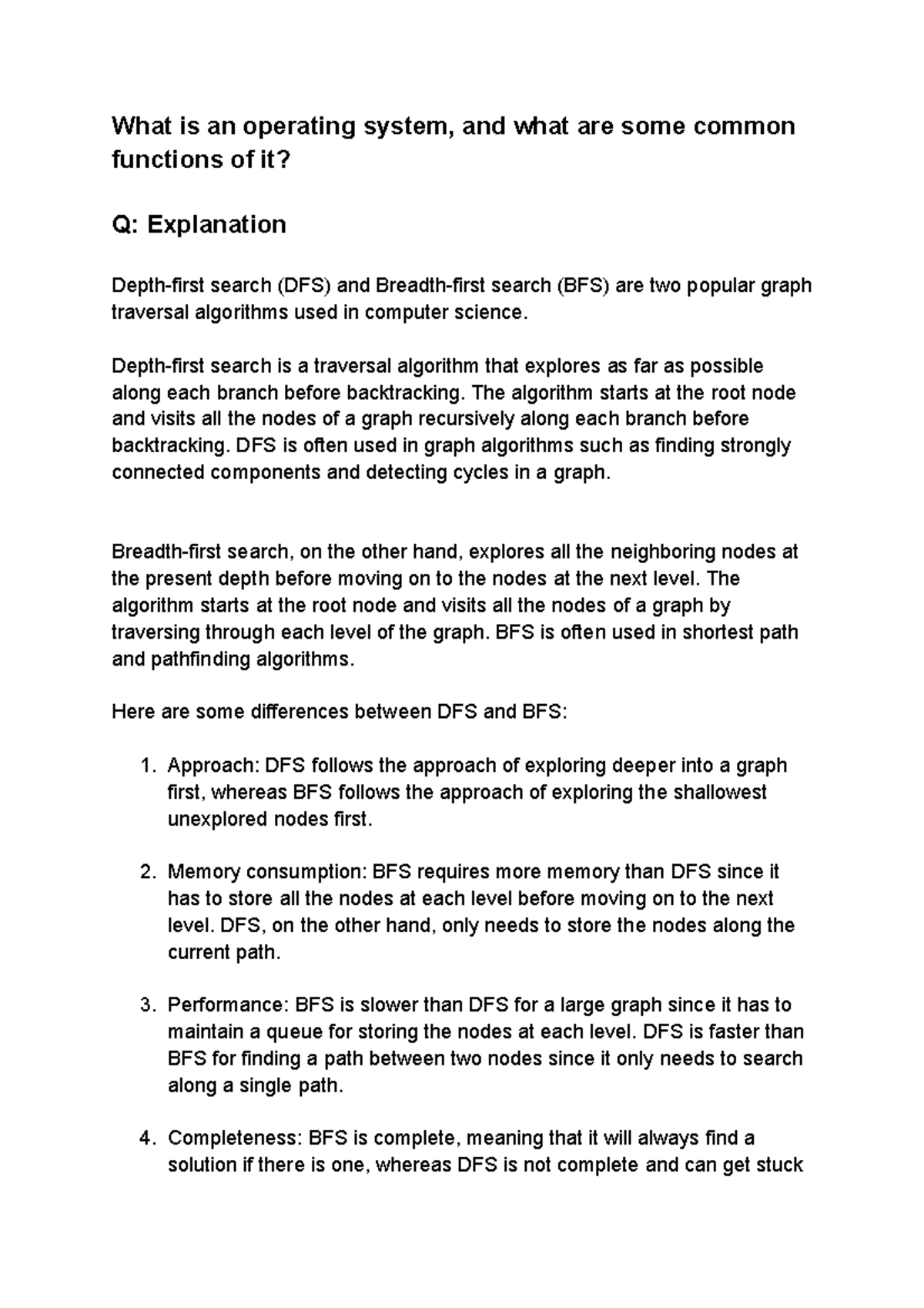 What is an operating system, and what are some common functions of it ...