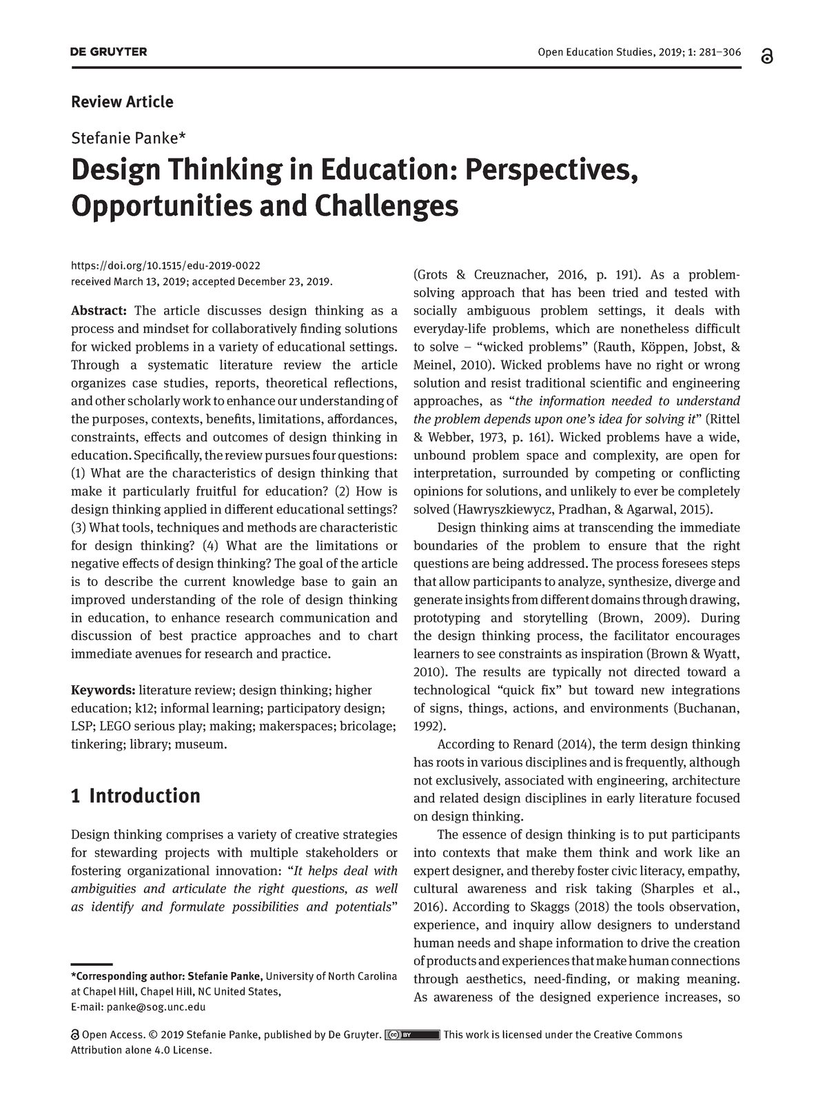 education critical thinking in design research