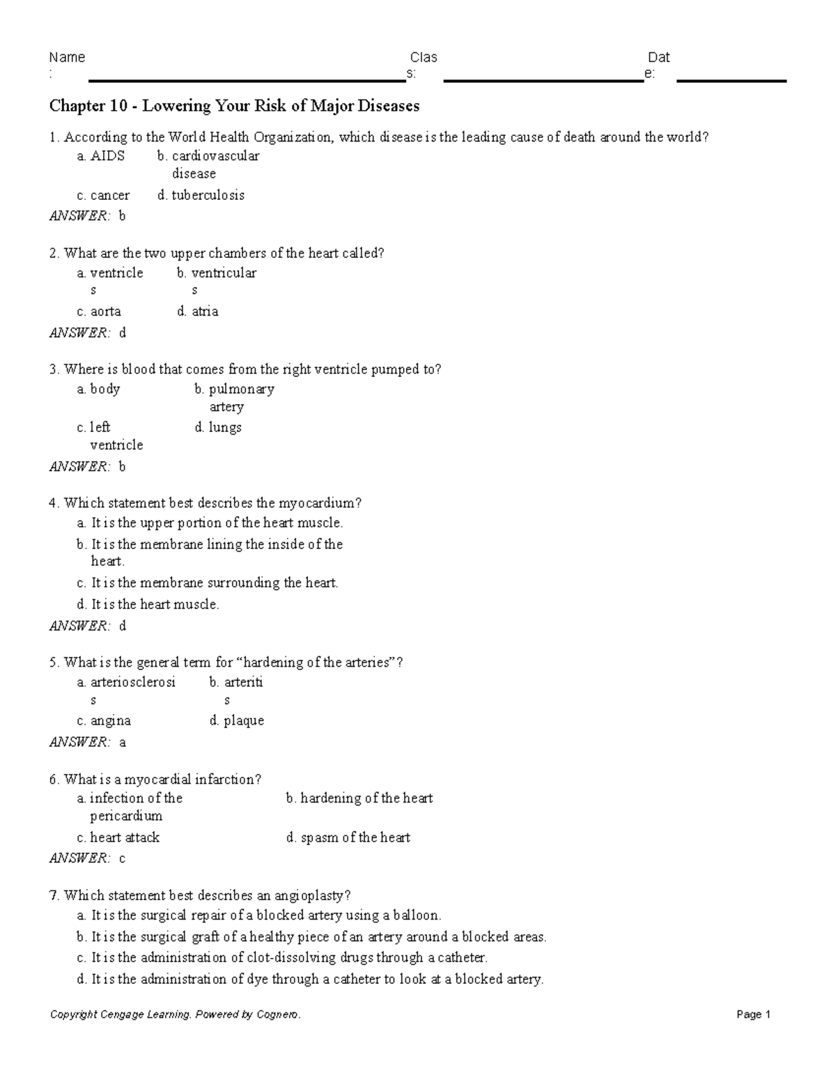 Chapter 10 Lowering Your Risk of Major Diseases - : s: e: Chapter 10 ...