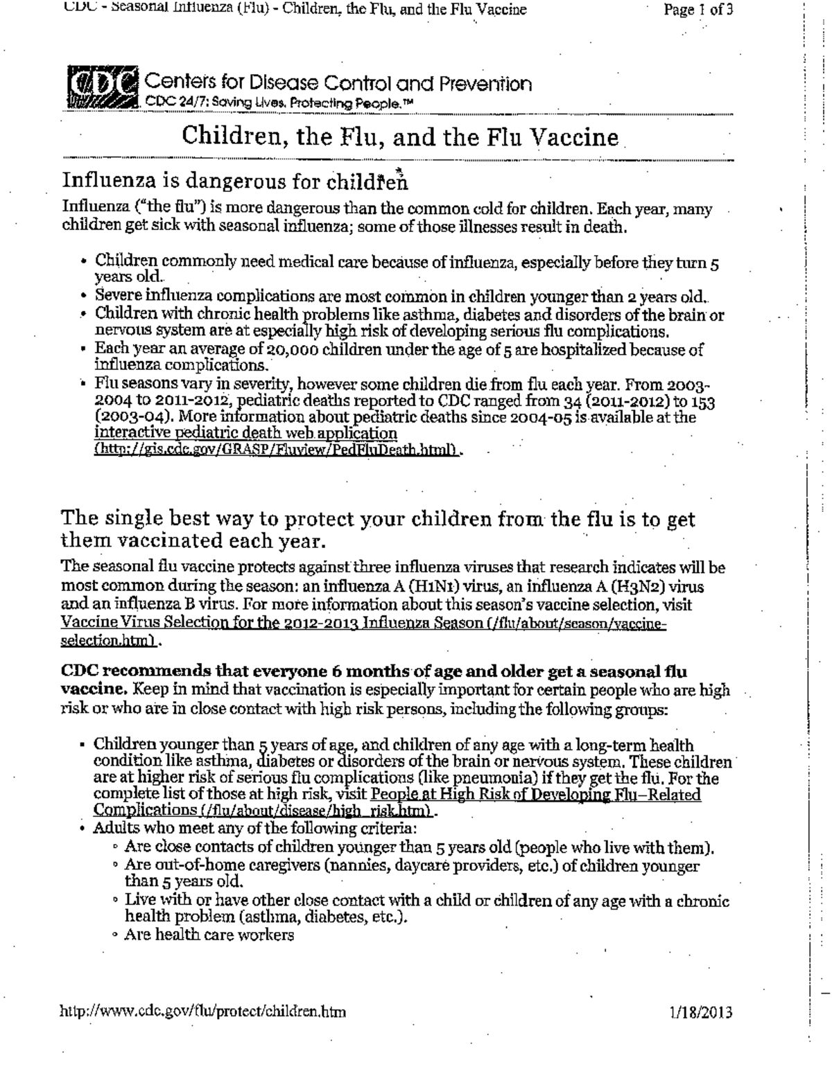 Pedi Pre Clinical Lab Supplemental Informational Documents - NURSNG310 ...