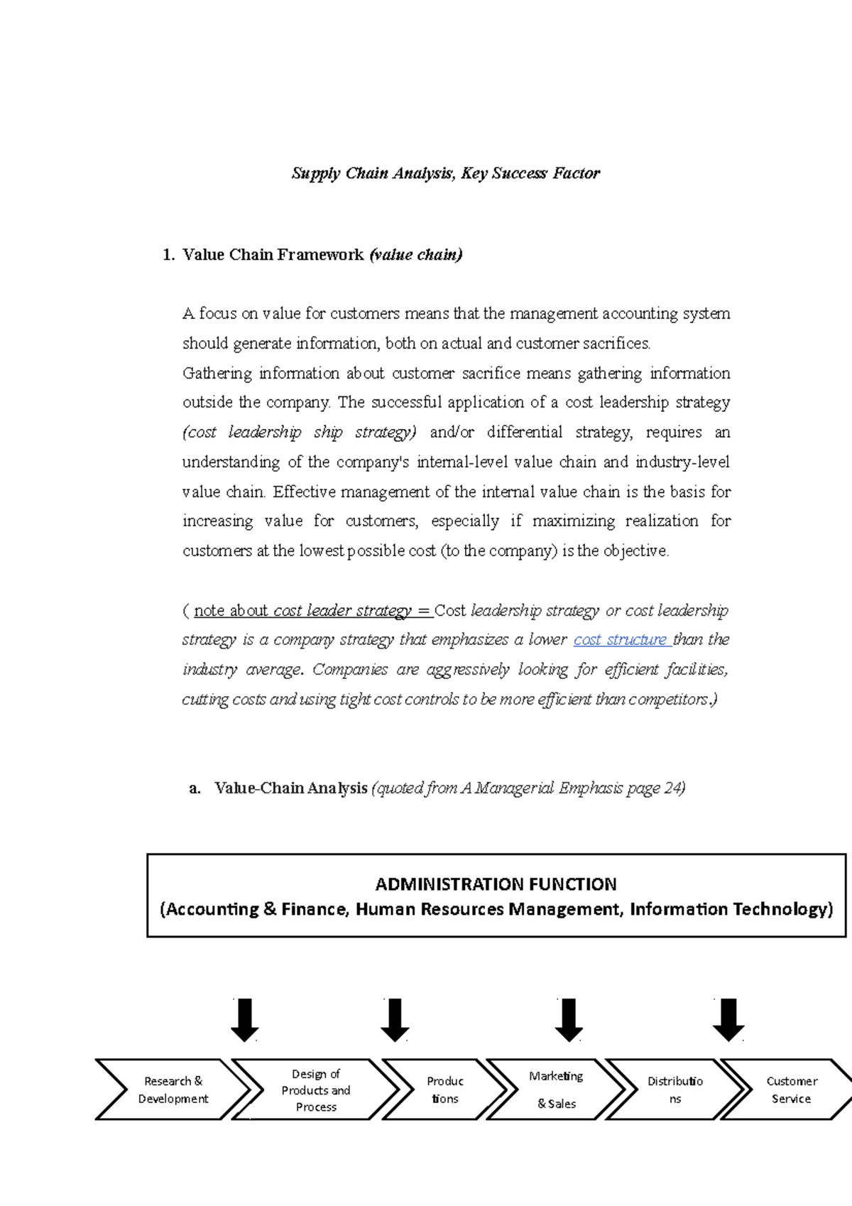 Supply Chain Analysis Dan Key Succes Factor - Supply Chain Analysis ...