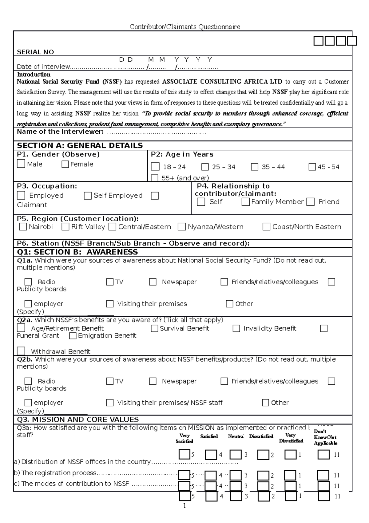 NSSF CSS tool - contributor - SERIAL NO D D M M Y Y Y Y Date of - Studocu