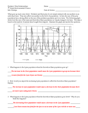 Predator prey ws answers - Predator / Prey Relationships Name 7 - Studocu
