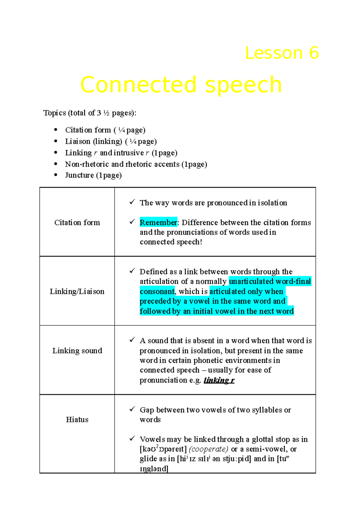 classroom activities connected speech