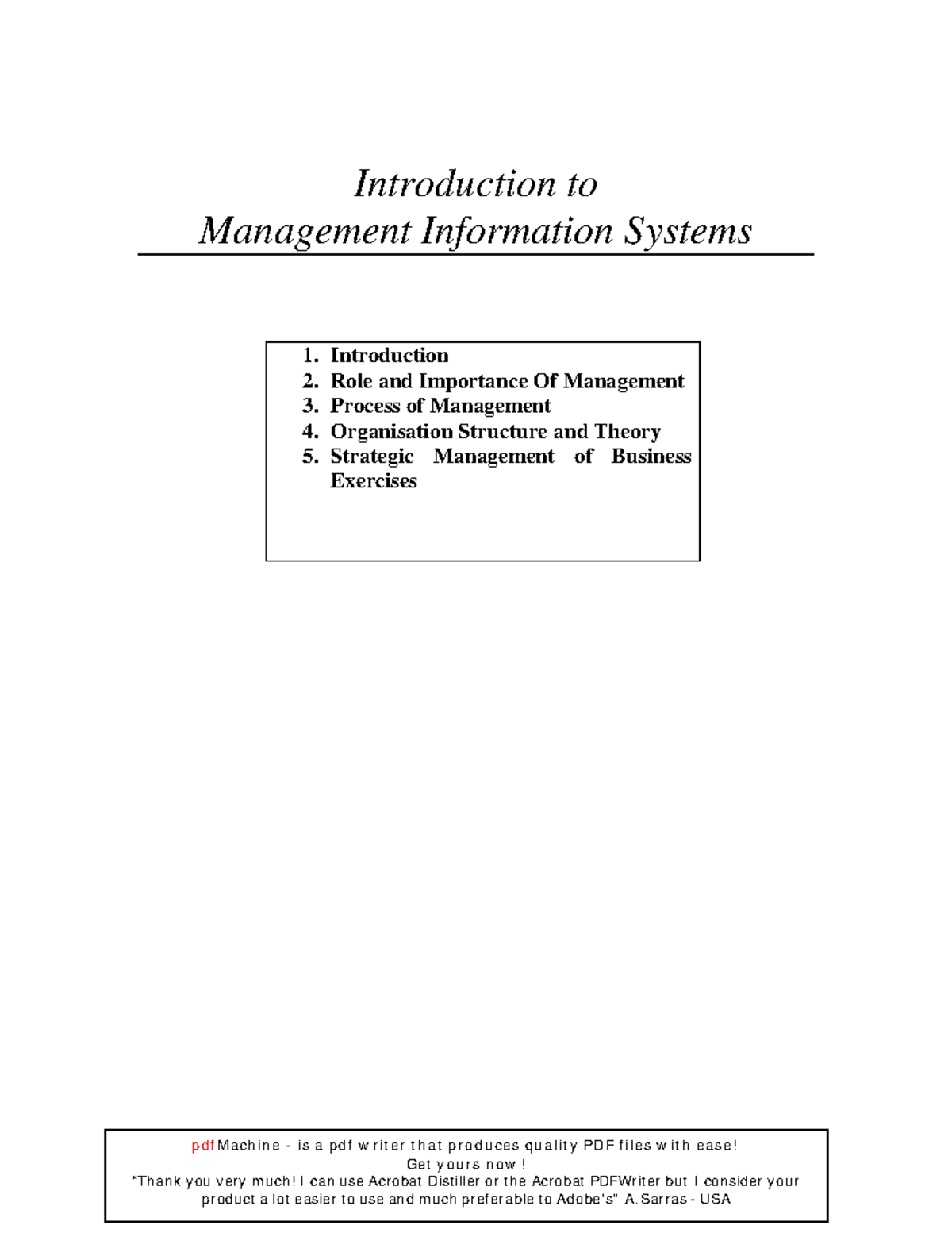 management information system assignment introduction