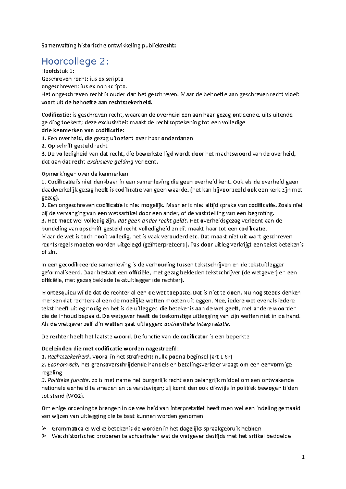 Samenvatting Historische Ontwikkeling Publiekrecht - Samenvatting ...