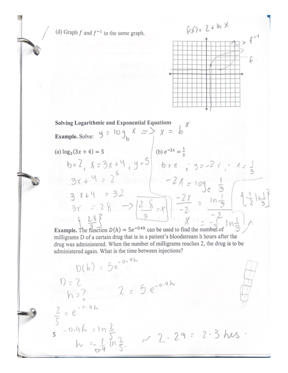 Logarithmic Functions MATH 2417 Studocu