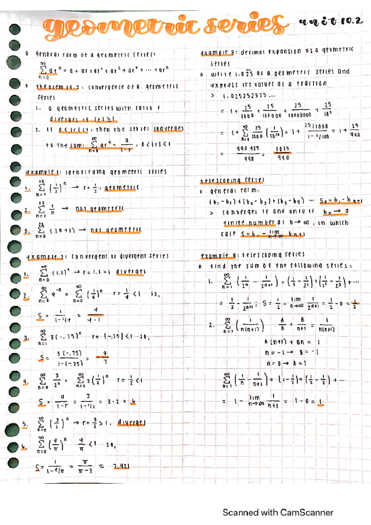 geometric series - CALC12 - Studocu