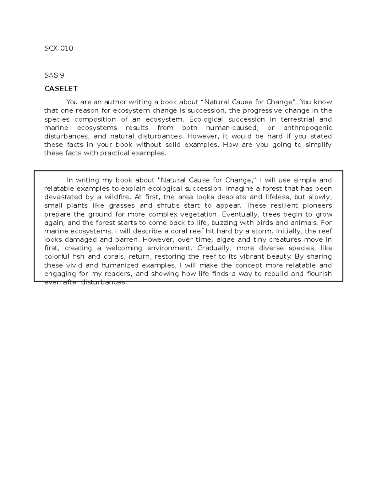 SAS 9 SCX10 Caselet - SCX 010 SAS 9 CASELET You are an author writing a ...