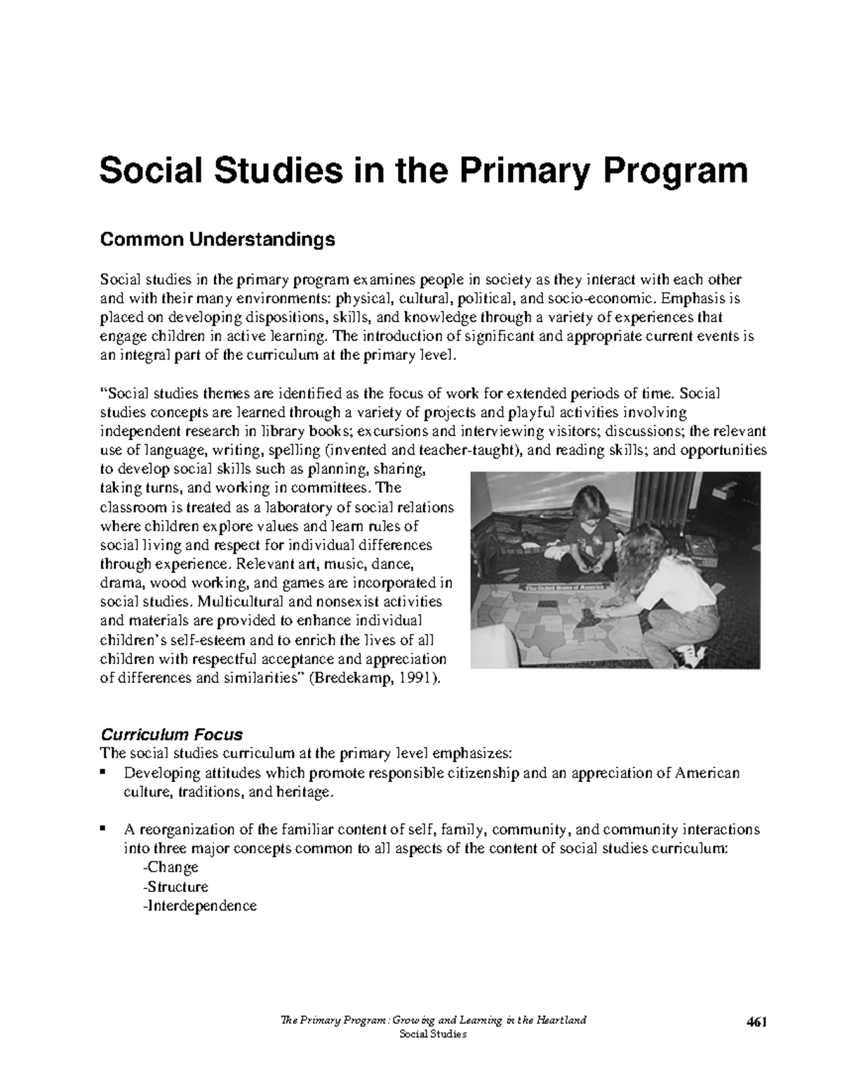 Social Studies - The Primary Program: Growing and Learning in the ...