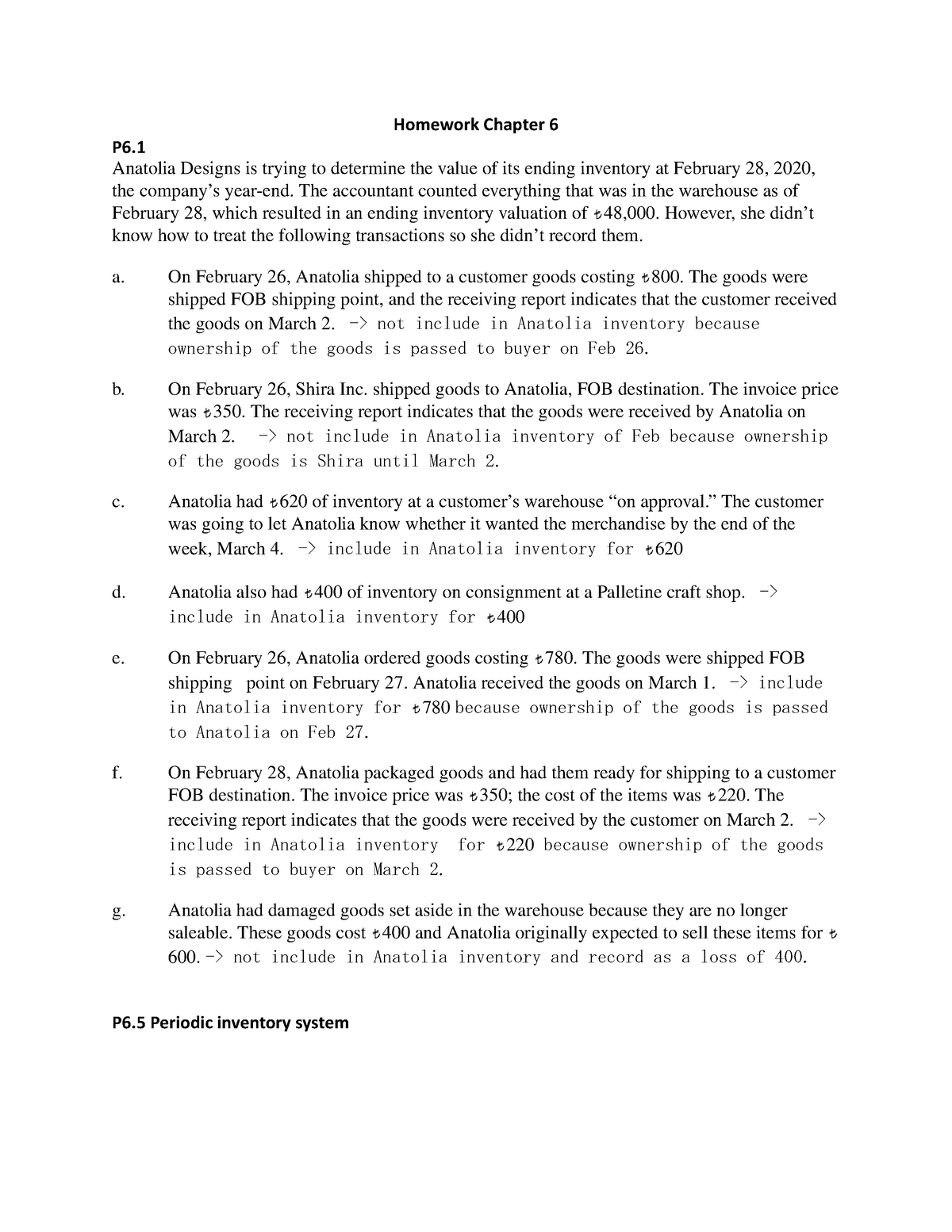 Homework Chapter 6 [Cô Hà Anh] - Homework Chapter 6 P6. Anatolia ...