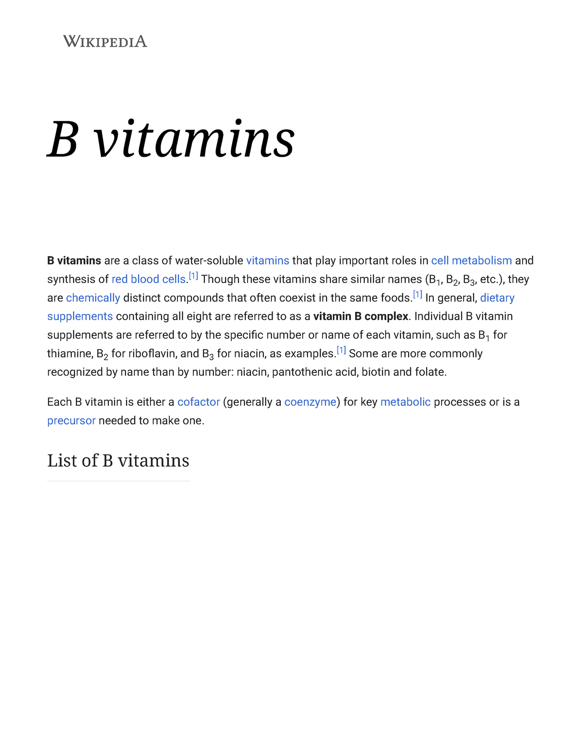 B Vitamins - Pharmacotheraby - B Vitamins B Vitamins Are A Class Of ...