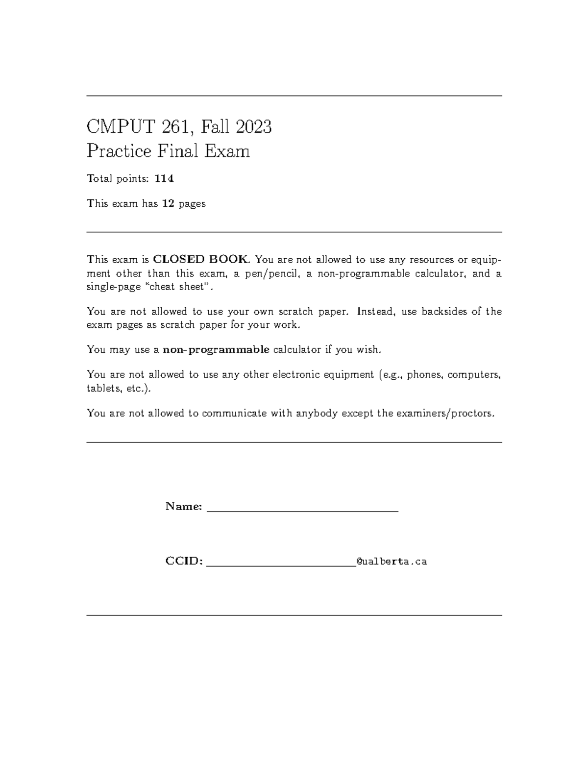 Practice-final-23F - practice final - CMPUT 261, Fall 2023 Practice ...