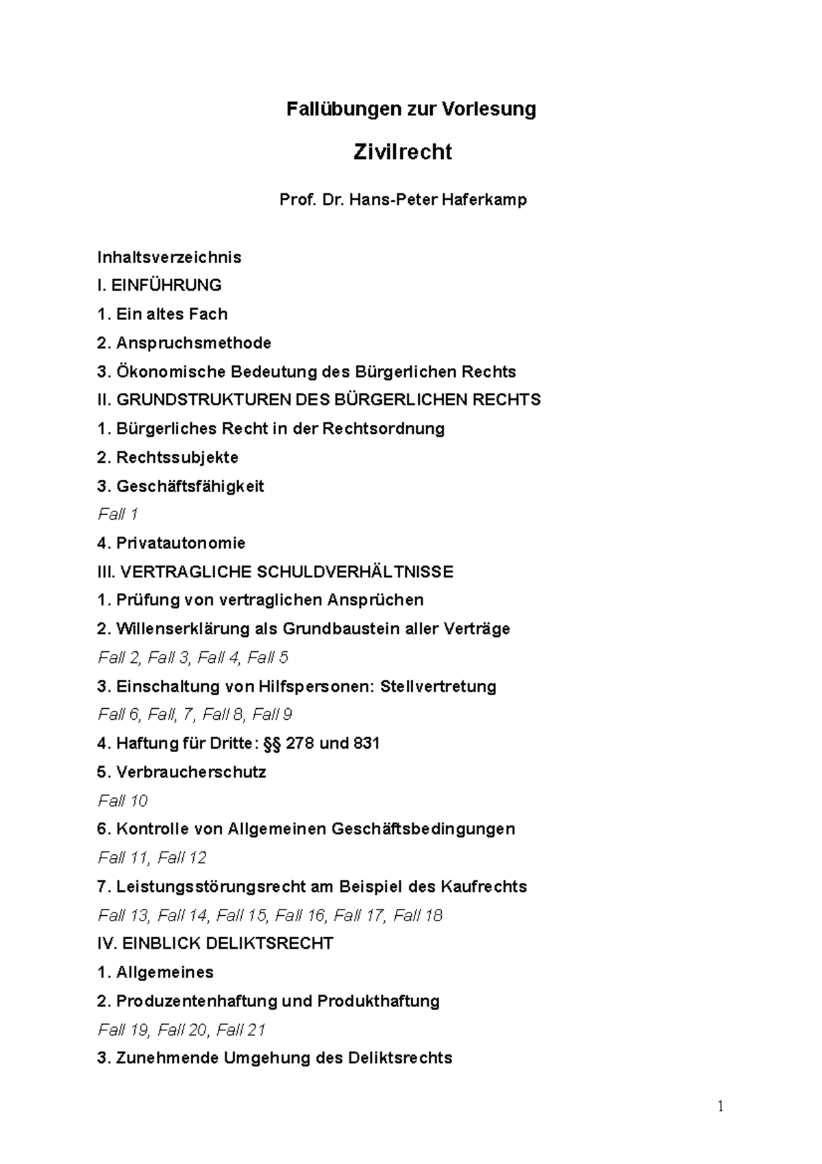 Zivilrecht alle Fälle - Übung - Fallübungen zur Vorlesung Zivilrecht ...