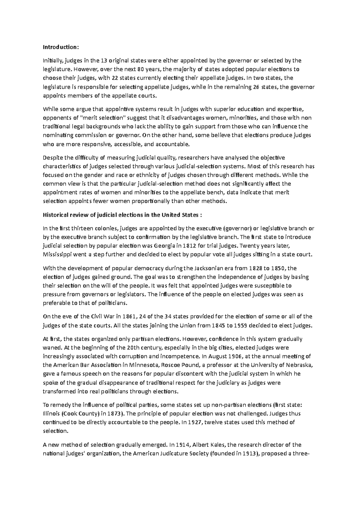 English judges - Final task on American justice - Introduction ...