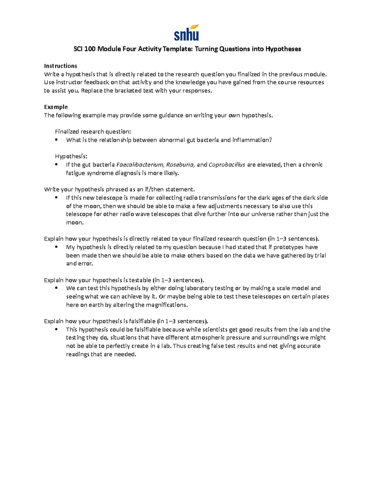 4-2 Natural sciences - Assignment for classwork. - SCI 100 Module Four ...