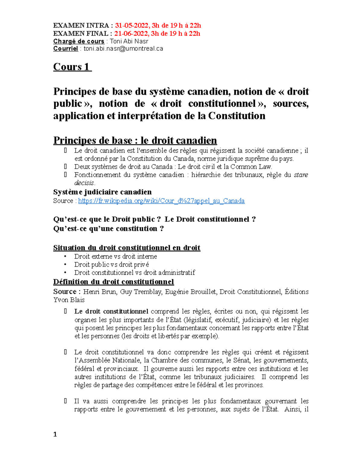 PPT DU PROF Constitutionnel - EXAMEN FINAL : 21-06-2022, 3h De 19 H à ...