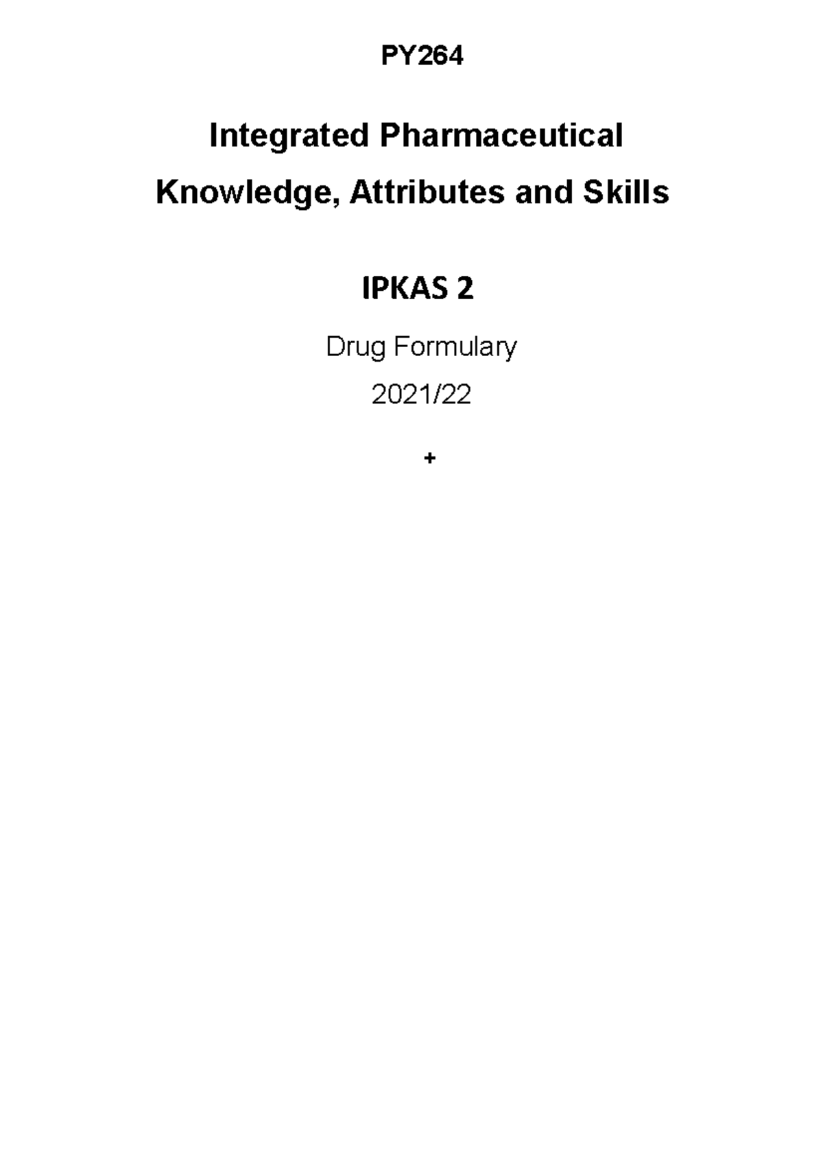 Logbook Drug Formulary PY Integrated Pharmaceutical Knowledge