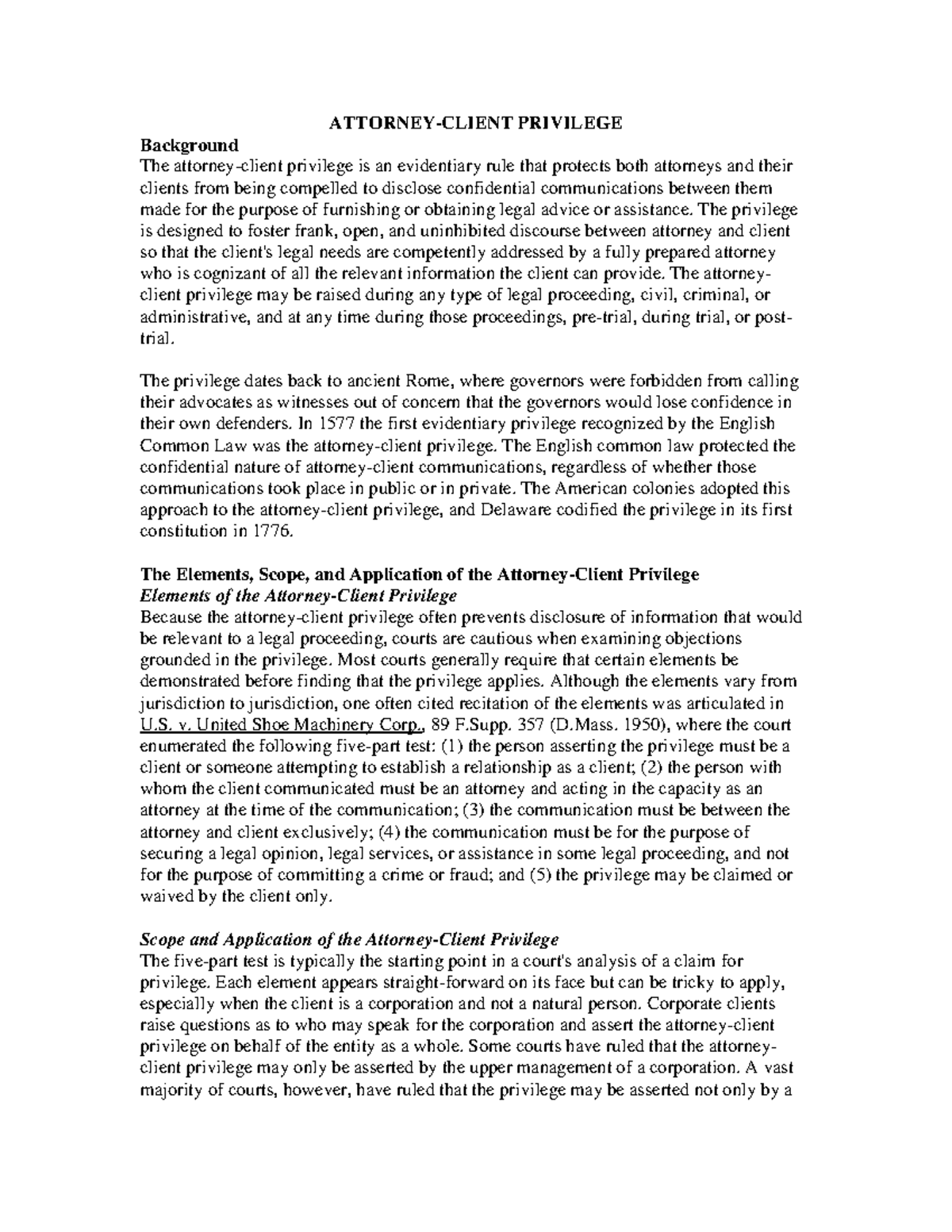 08 Attorneyclient privilege casw ATTORNEYCLIENT PRIVILEGE