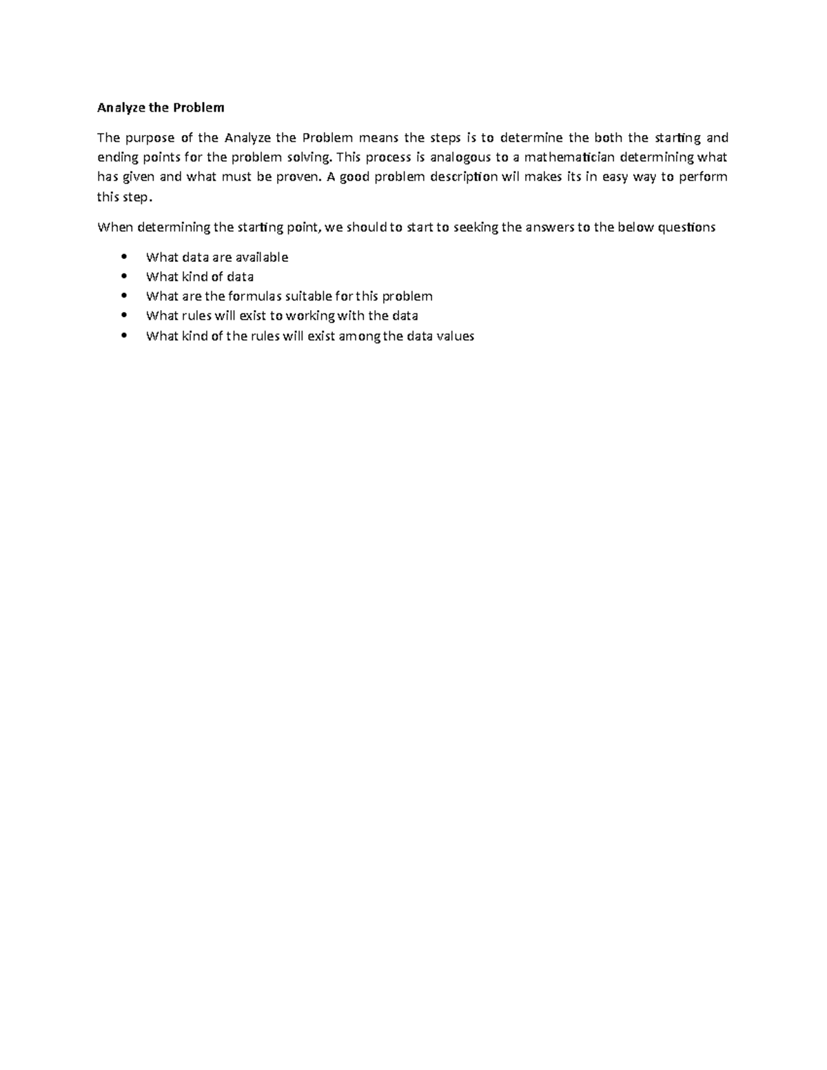 Analyze the Problem - About the Information Technology - Analyze the ...