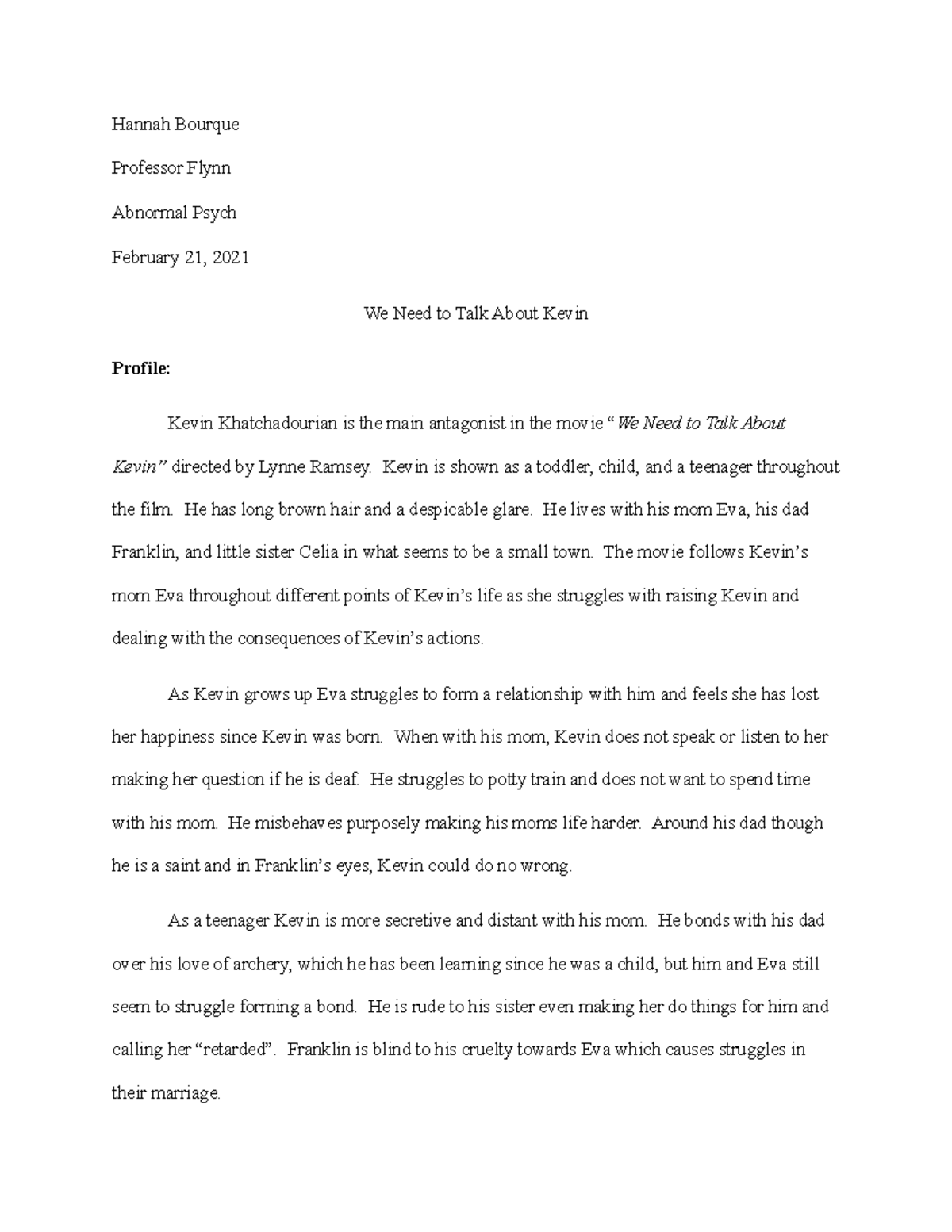 descriptive essay on fictional characters