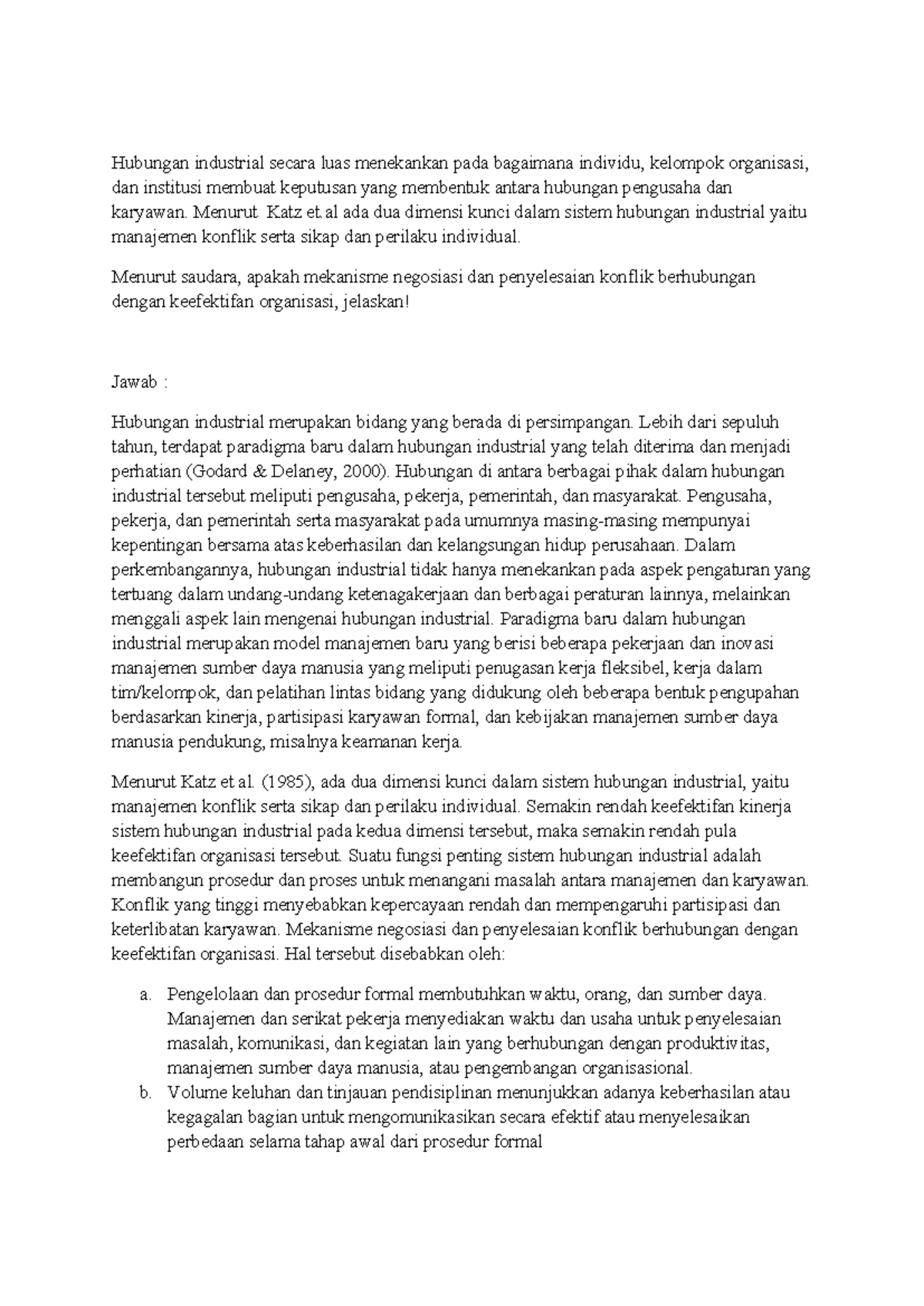 Diskusi 1 Hubungan Industrial - Hubungan Industrial Secara Luas ...