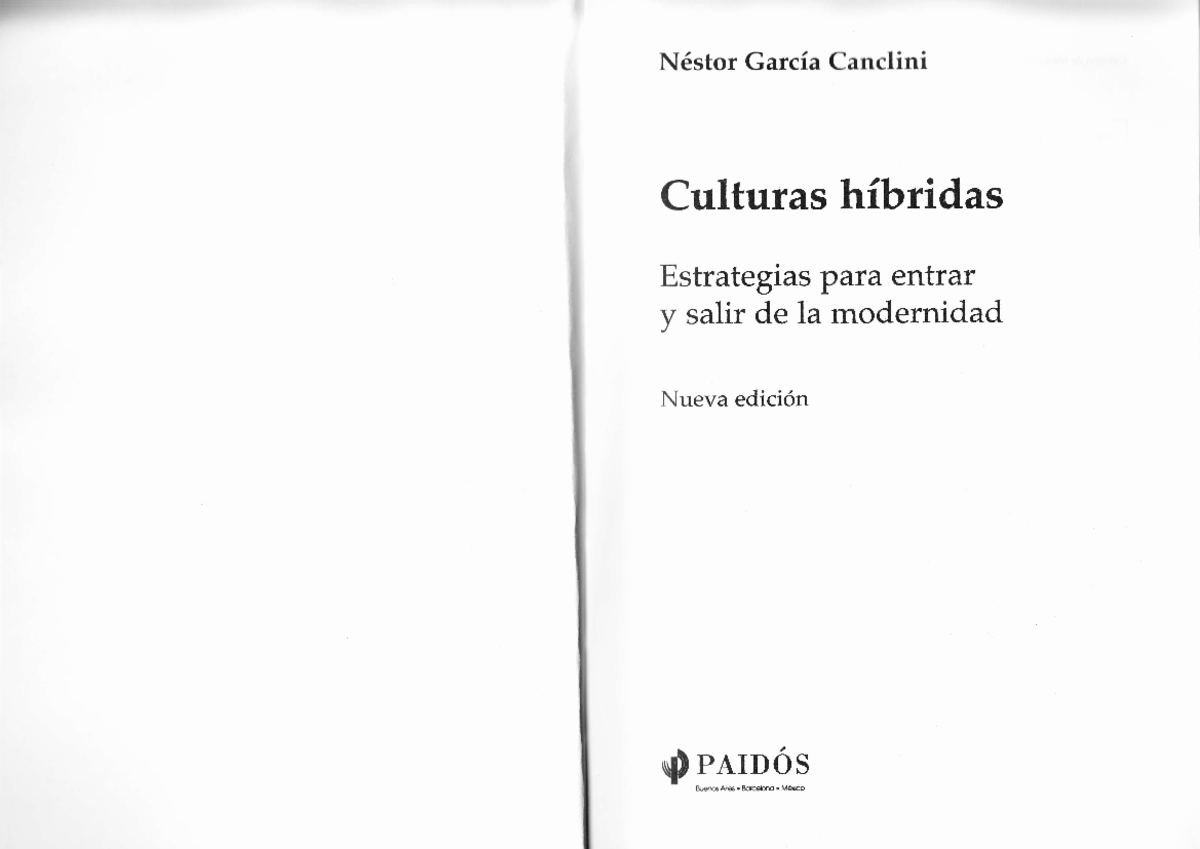 Culturas Híbridas Néstor García Canclini Resumen www.studocu.com