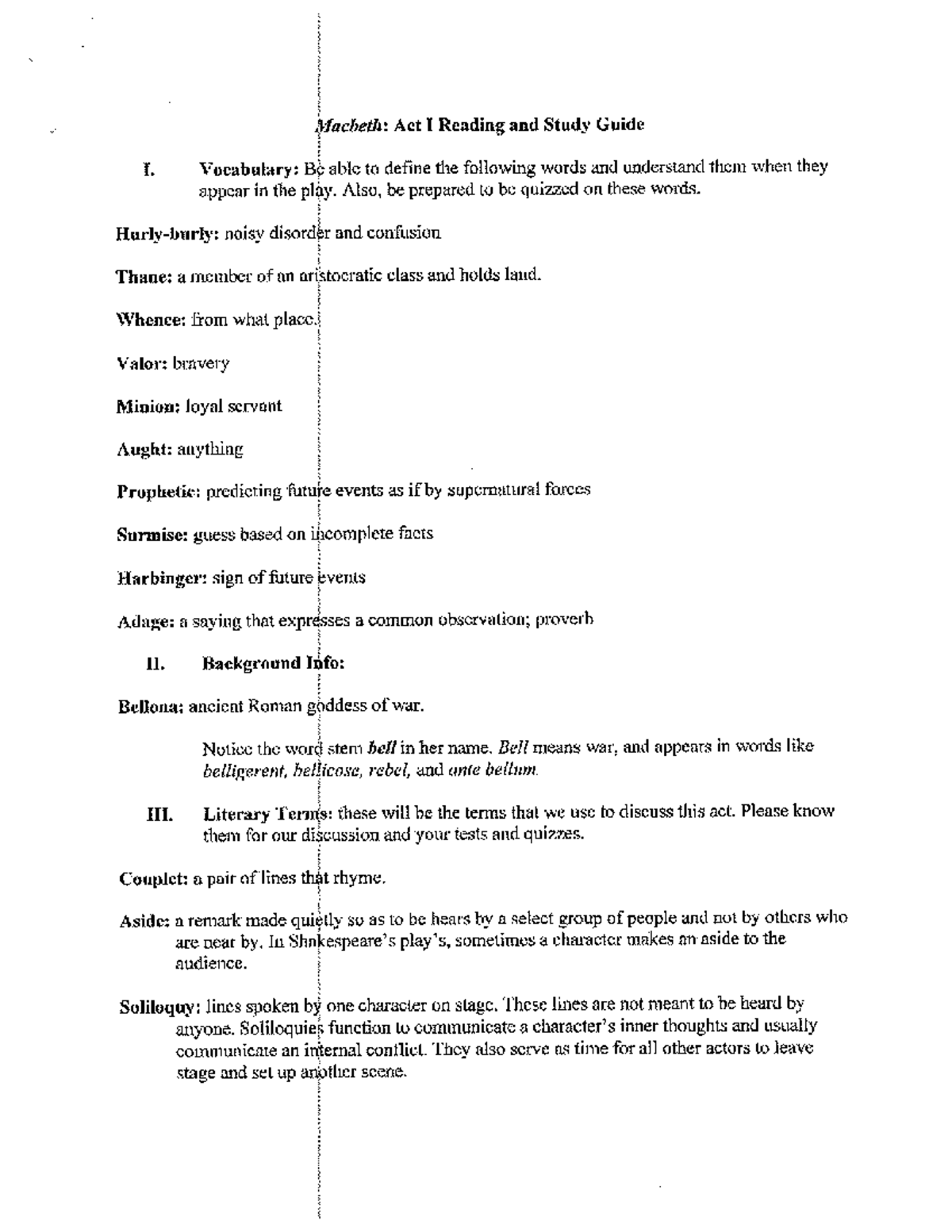 Macbeth Act 1 Study Guide - Studocu