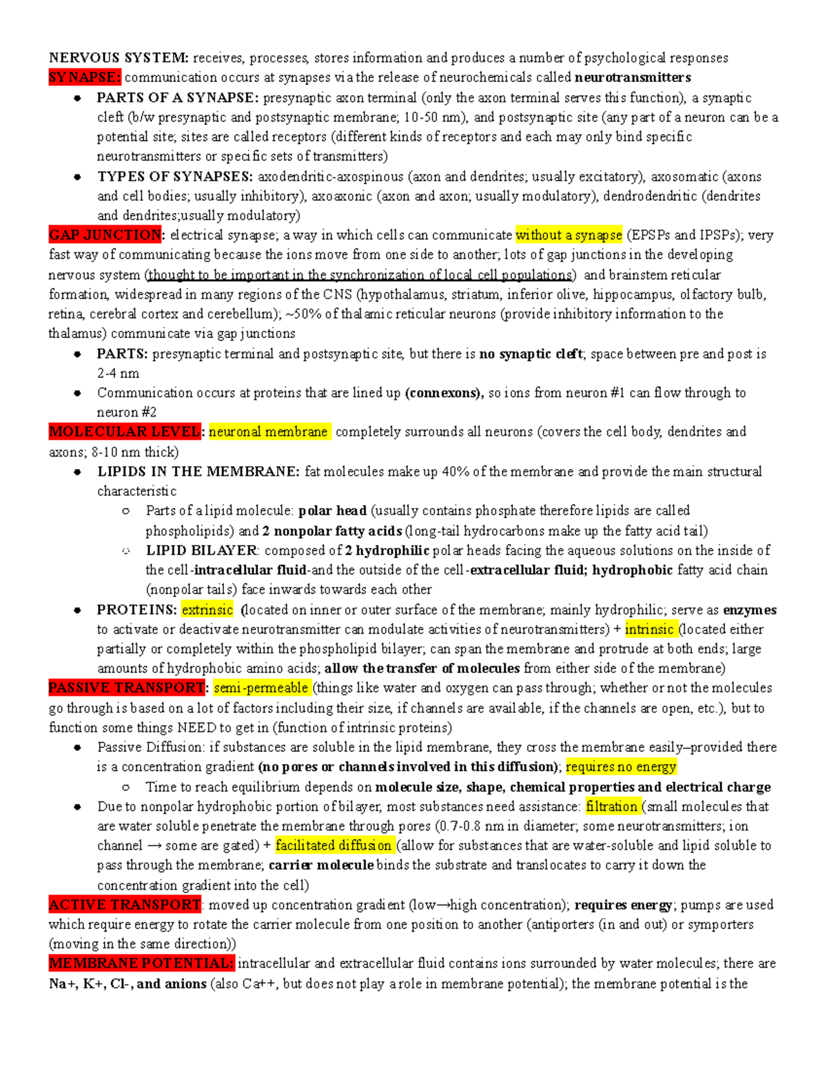 FBBC Test Two Review - In-depth and detailed summary of lecture notes ...