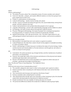 Anthropology review - Google Docs - .1/ Anthropology What is ...