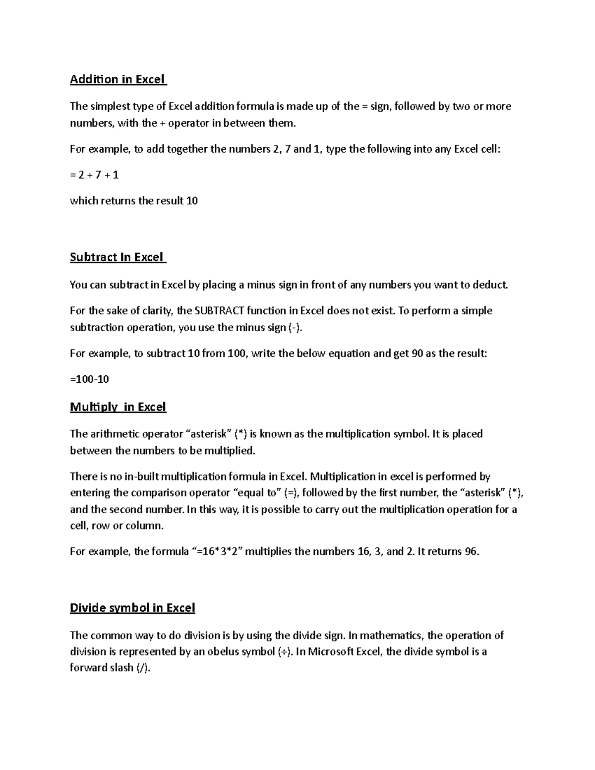 excel-notes-computer-excel-2007-notes-addition-in-excel-the