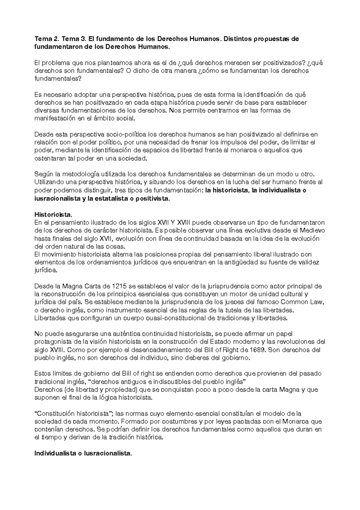 Wuolah free Tema 2 - Apuntes de DDHH - Tema 2. Tema 3. El fundamento de ...