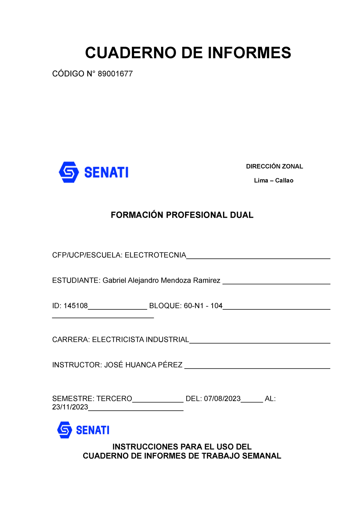 Cuaderno De Informe 6 Wibiwabu Cuaderno De Informes CÓdigo N