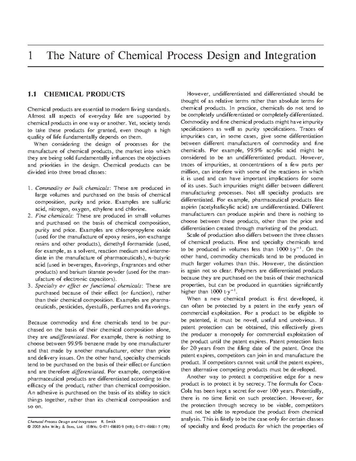 The nature of chemica process design and integration - 1 The Nature of ...