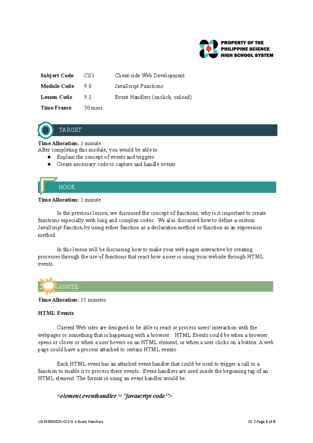 SLG-CS3-9 - Lecture notes 1 - BSIS - Studocu