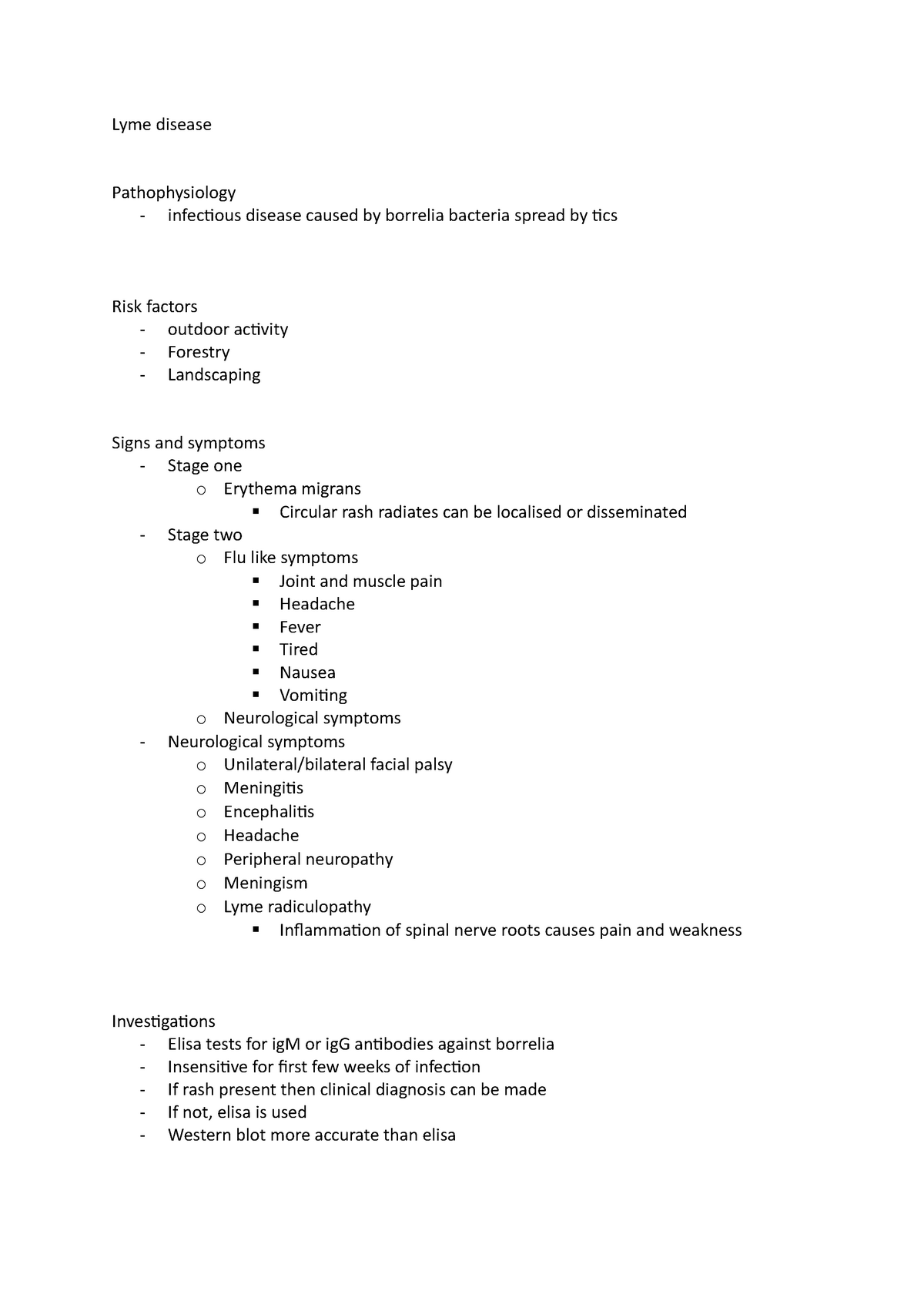 Lyme disease - Lecture notes 102 - Lyme disease Pathophysiology ...