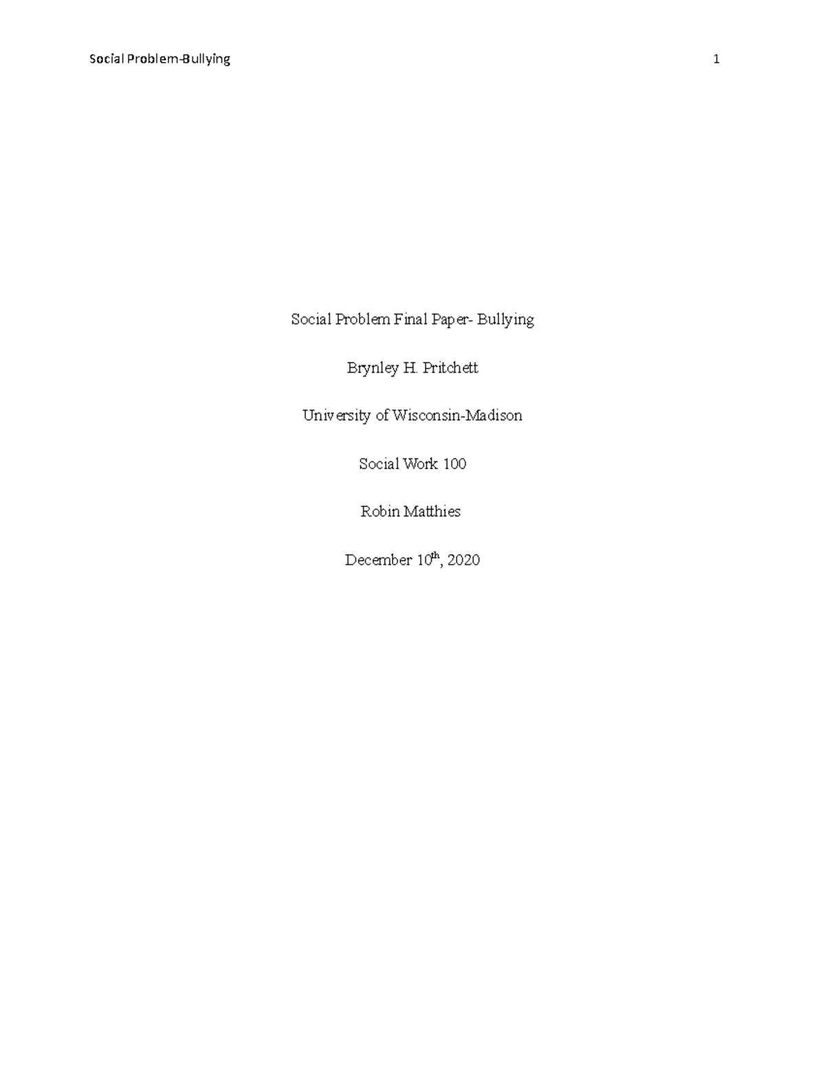 Social Problem Paper Final-Soc Work - Social Problem Final Paper ...