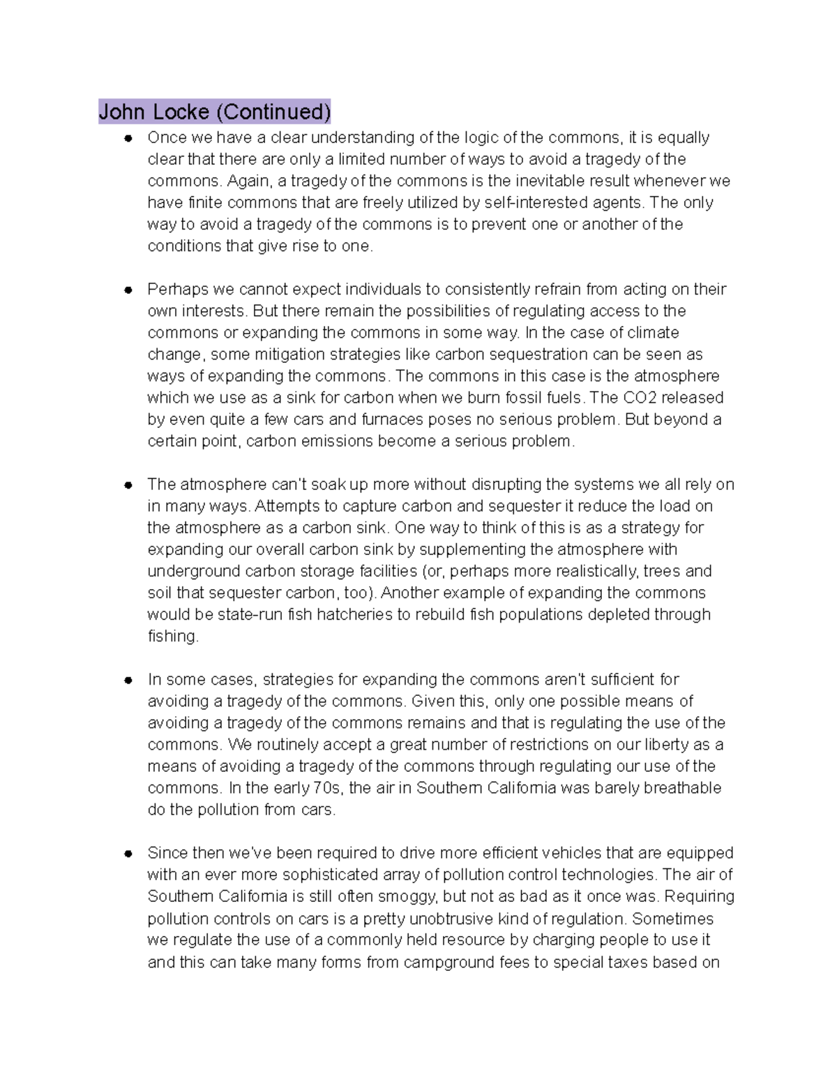 Philosophy - Part 26 - Notes - John Locke (Continued) Once we have a ...