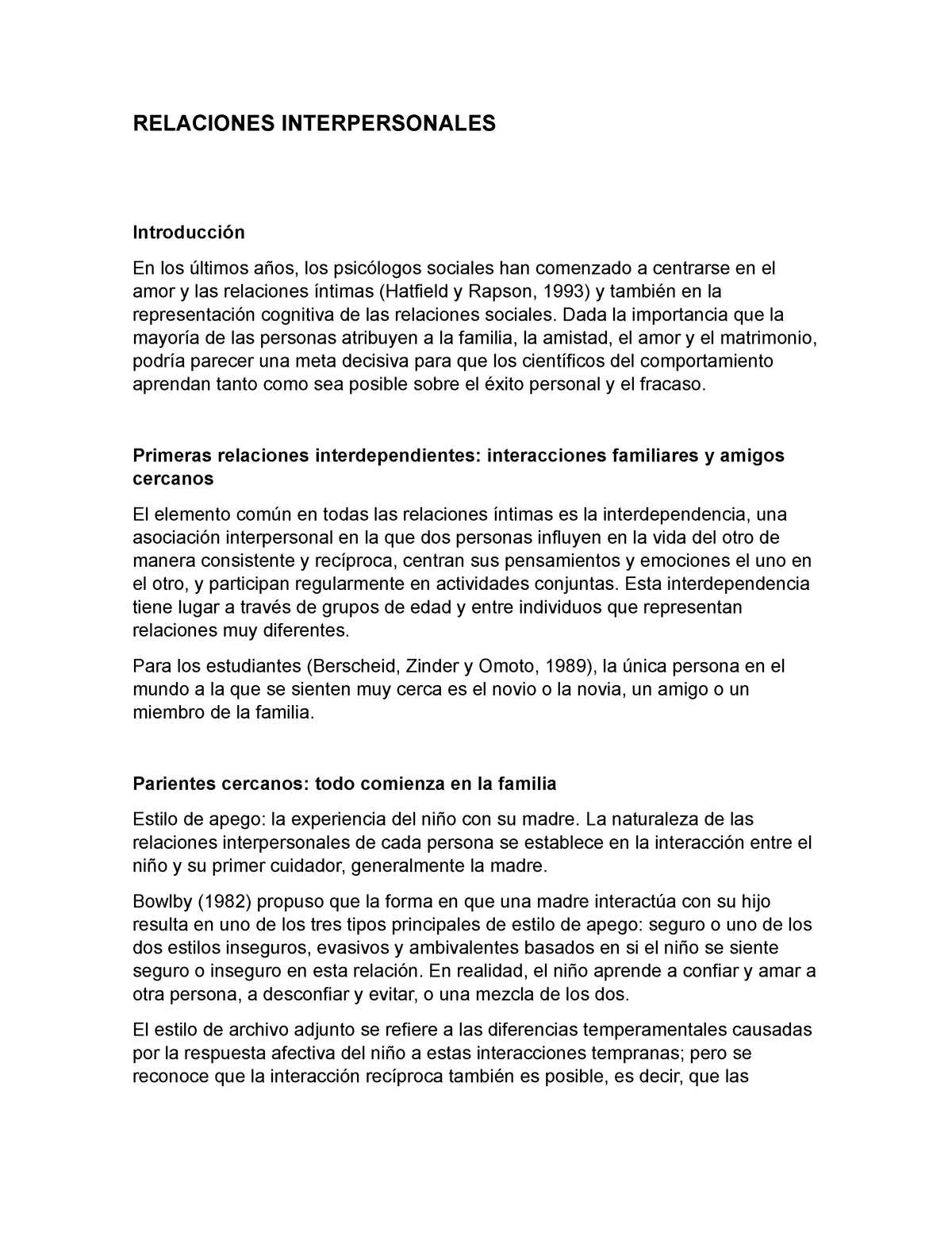 Relaciones Interpersonales Relaciones Interpersonales Introducción En Los últimos Años Los 8151