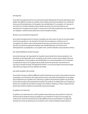 Product Management Study Notes - Introduction au Management de Produit ...