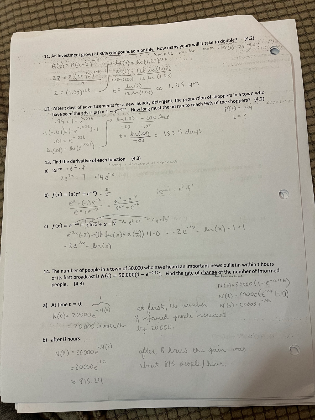 business calculus chapter 3 and 4 worksheet - MATH 2143 - Studocu