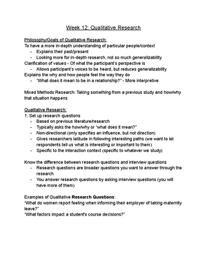 Research Methods (Qualitative) Textbook Notes - Chapter 14 ...