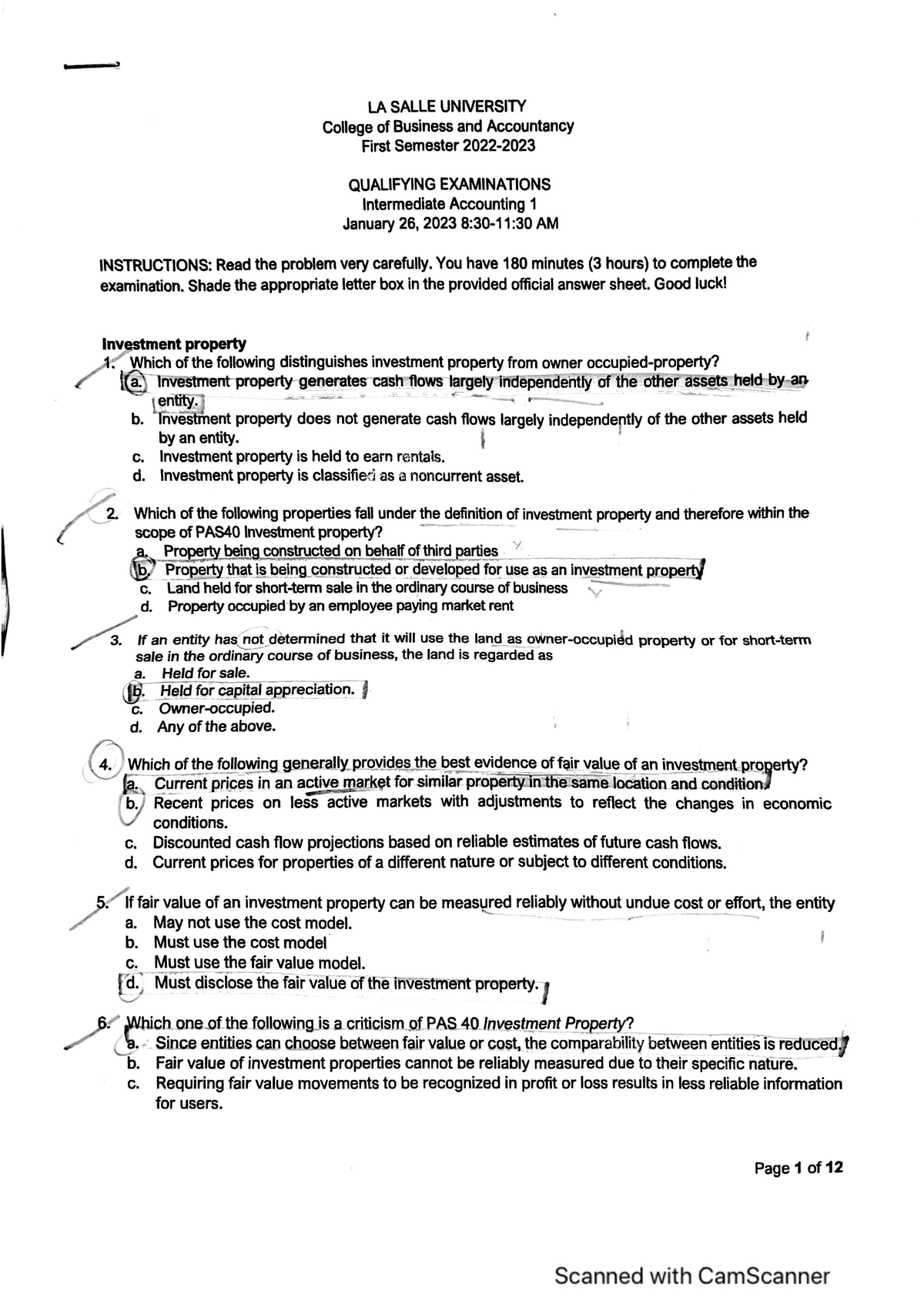 INTERMEDIATE ACCOUNTING 2 EXAM - BS Accountancy - Studocu